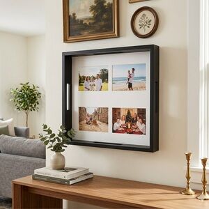 Elegant Black & Brown Multi-Photo Frame – 12x12 Memory Display
